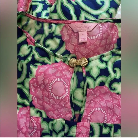 🌺 LILLY PULITZER 100% Silk Tara Flowy Sleeveless Blouse. Size 6. Excellent cond! - Picture 13 of 14